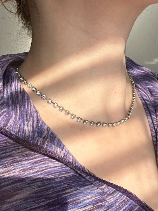 Jewelry - Sterling Silver Cubic Zirconia Tennis Necklace - Silver